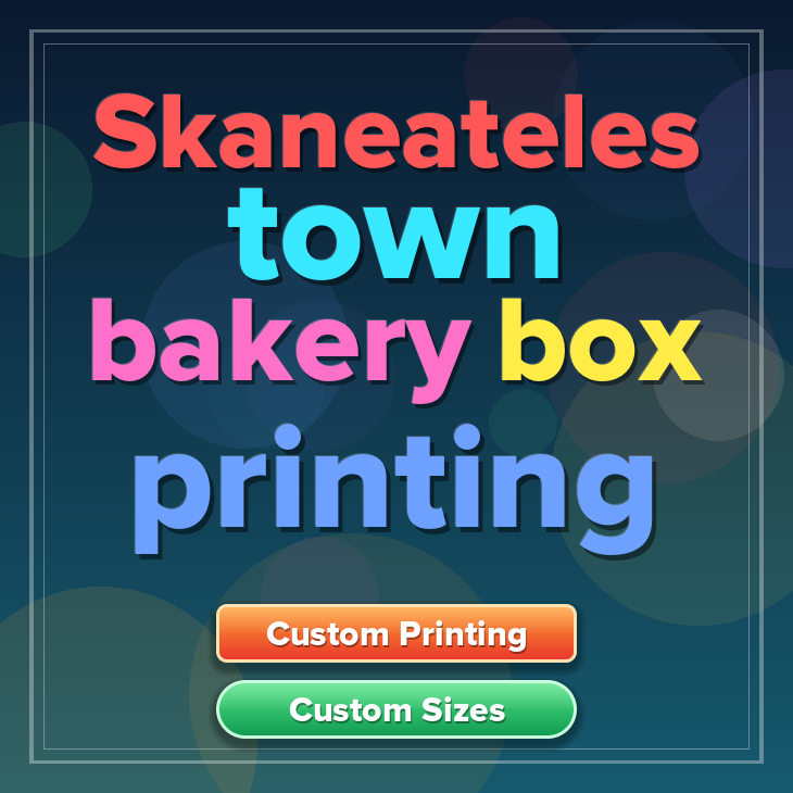 Skaneateles Town bakery box printing