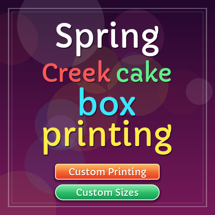 Spring Creek cake box printing