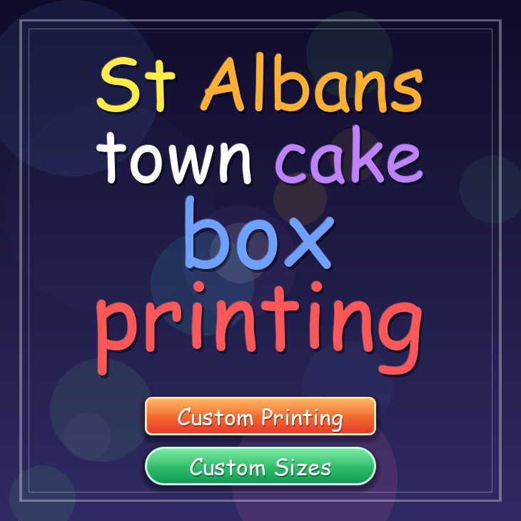 St Albans Town cake box printing