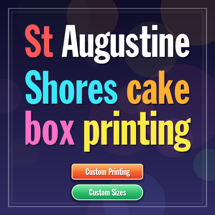 St Augustine Shores cake box printing