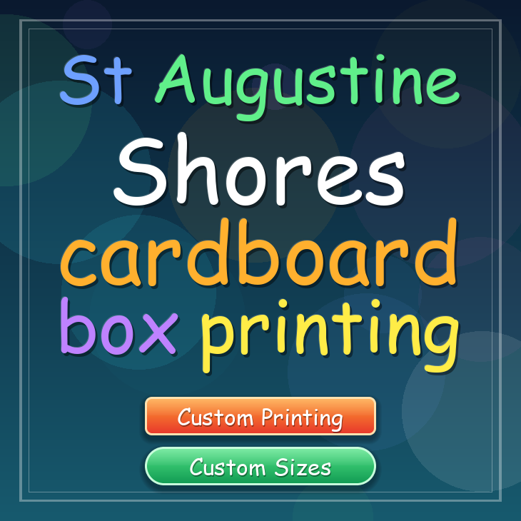 St Augustine Shores cardboard box printing