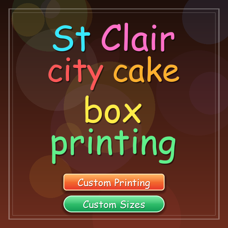St Clair City cake box printing
