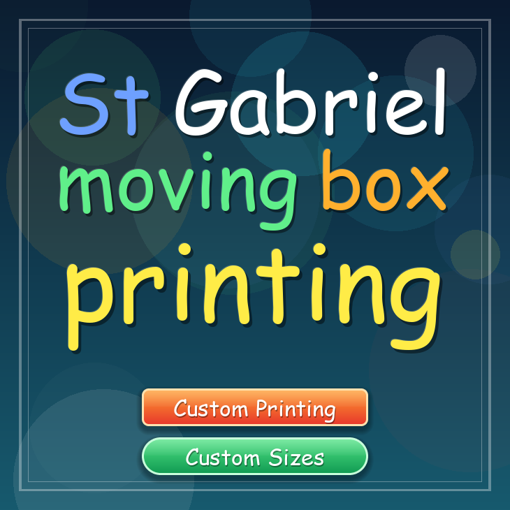 St Gabriel moving box printing