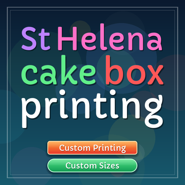 St Helena cake box printing