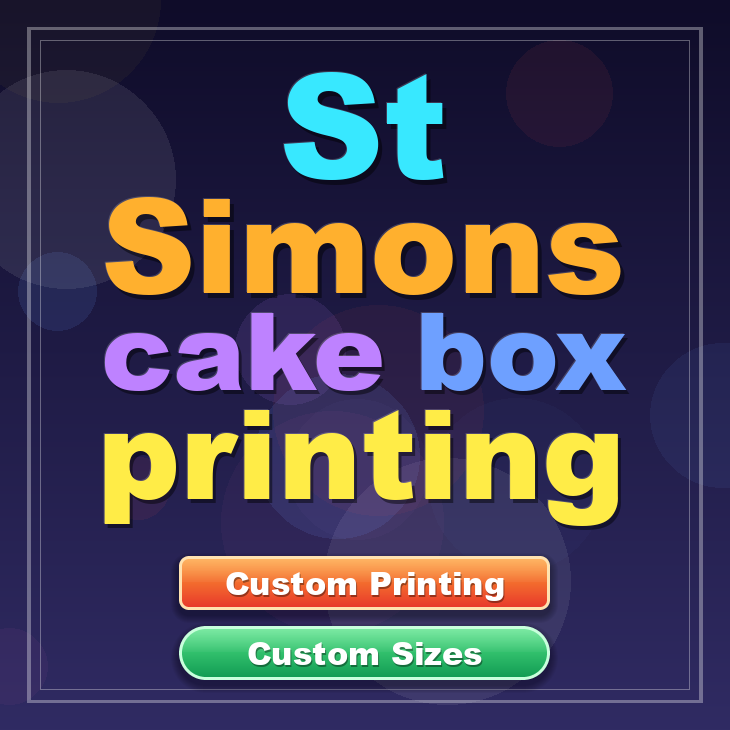 St Simons cake box printing