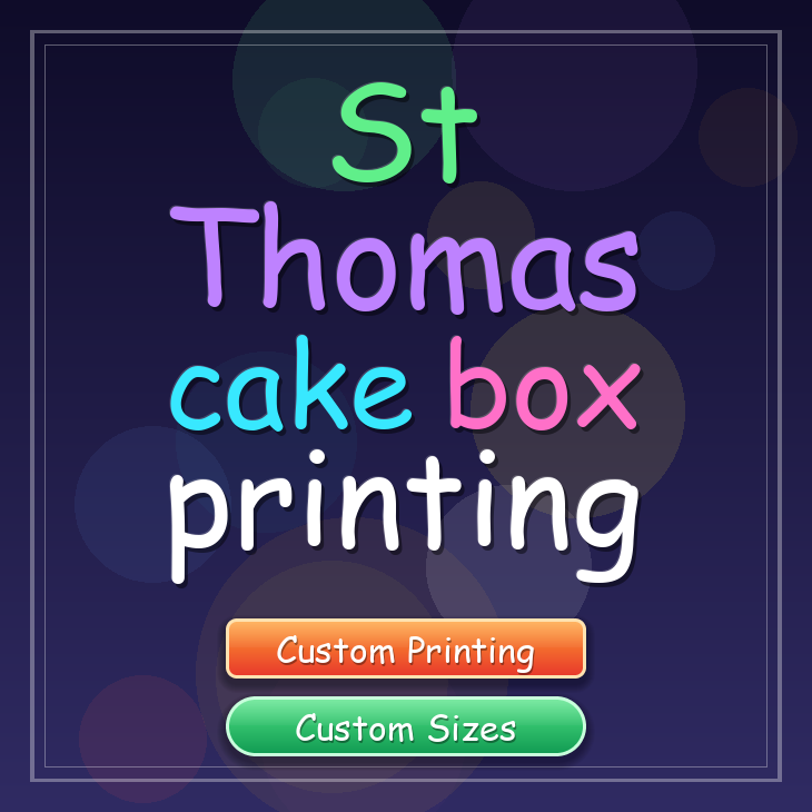 St Thomas cake box printing