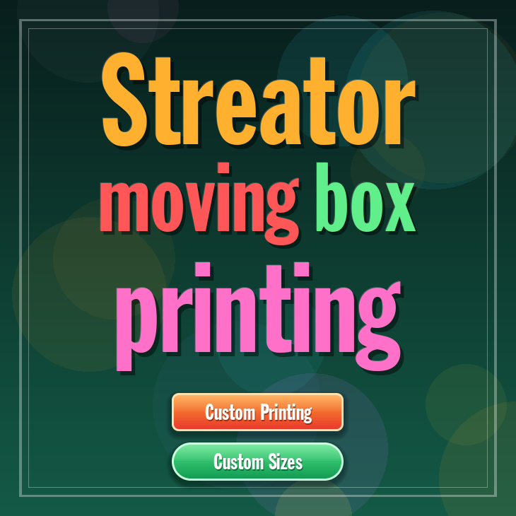 Streator moving box printing