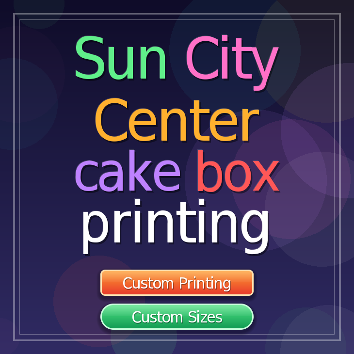 Sun City Center cake box printing