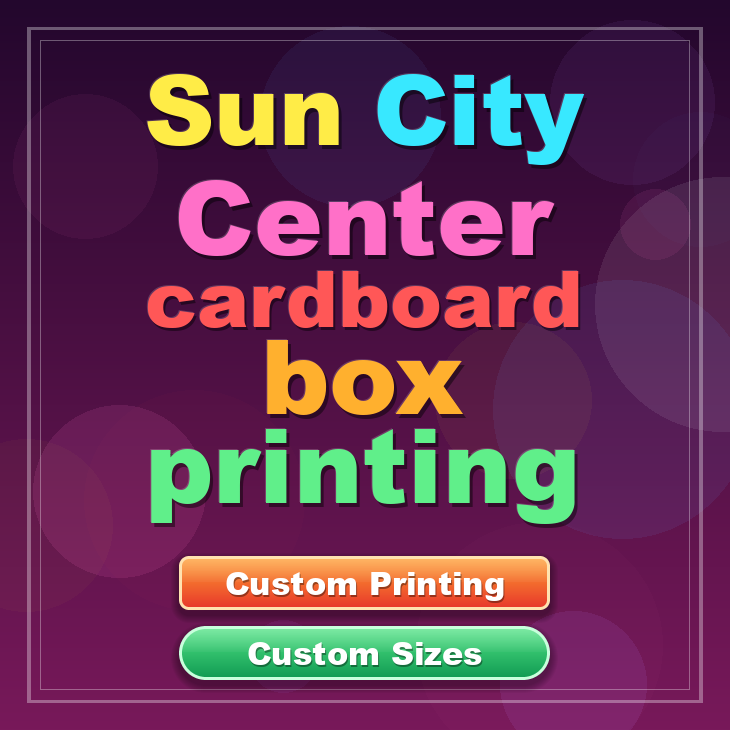 Sun City Center cardboard box printing