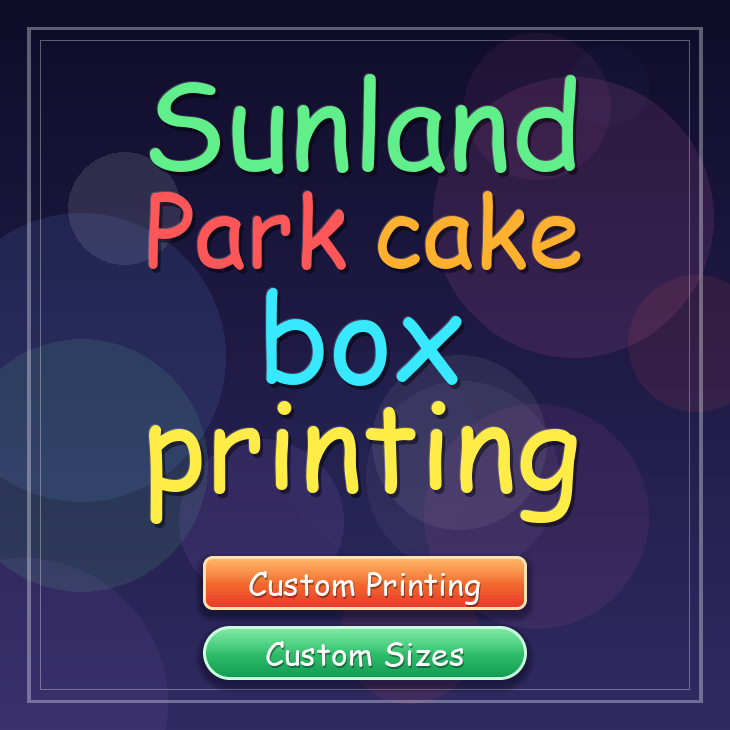 Sunland Park cake box printing