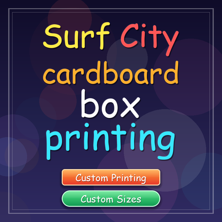 Surf City cardboard box printing