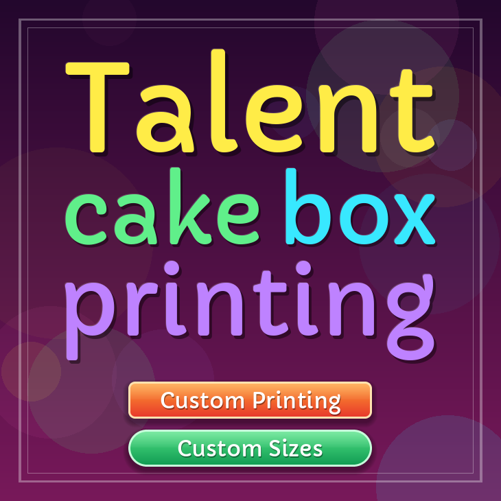 Talent cake box printing