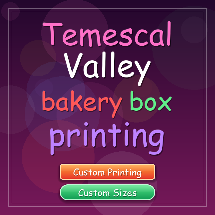 Temescal Valley bakery box printing