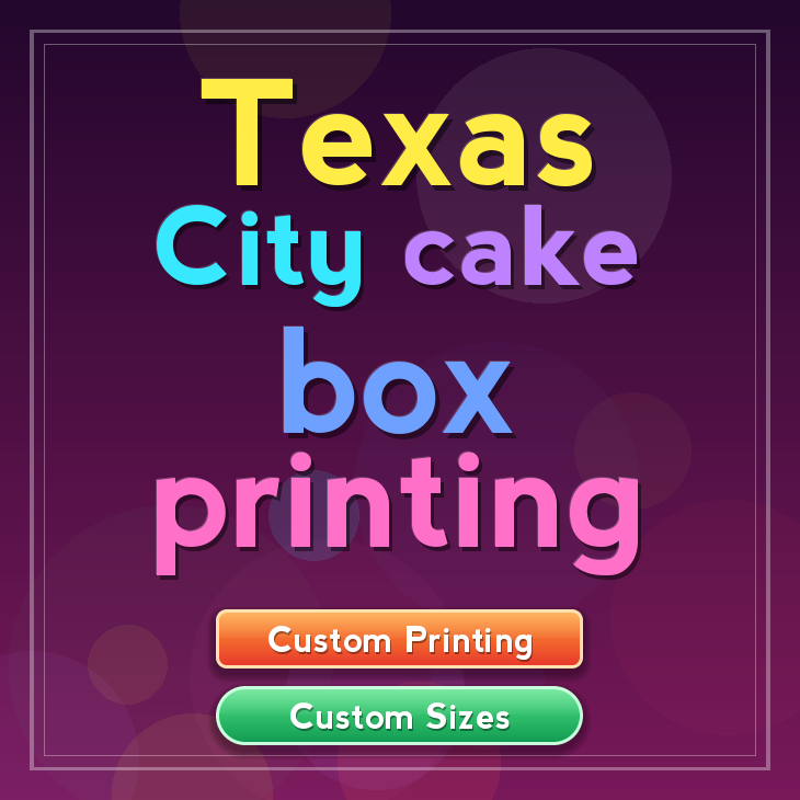 Texas City cake box printing