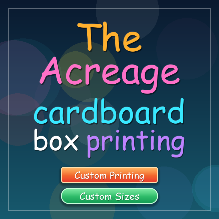 The Acreage cardboard box printing