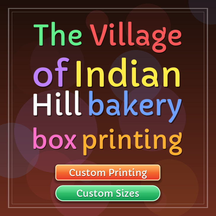 The Village Of Indian Hill bakery box printing