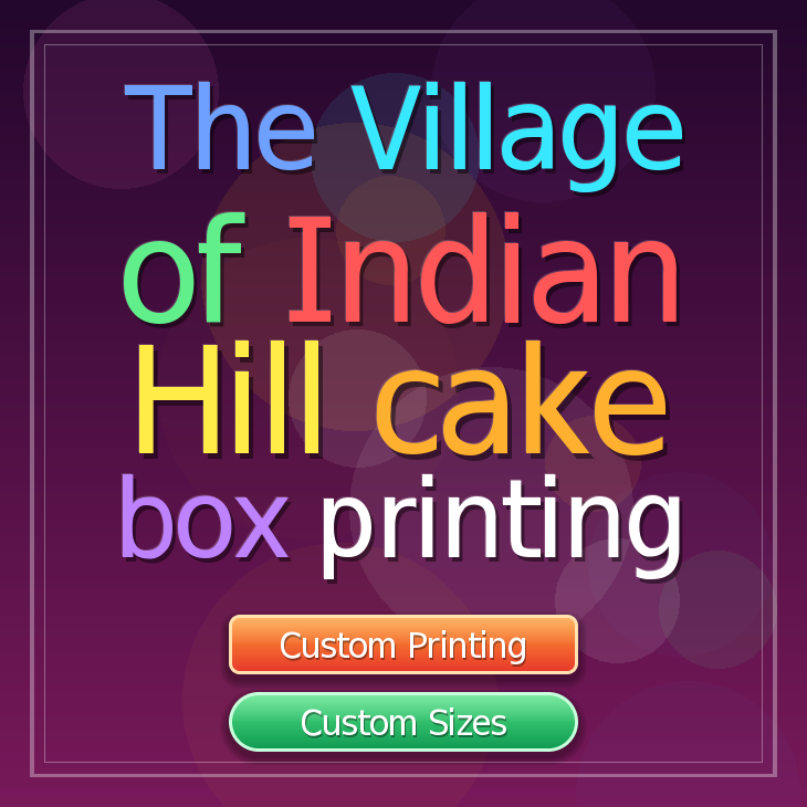The Village Of Indian Hill cake box printing