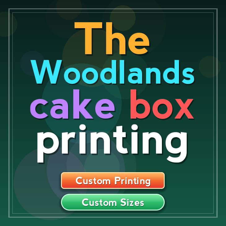 The Woodlands cake box printing