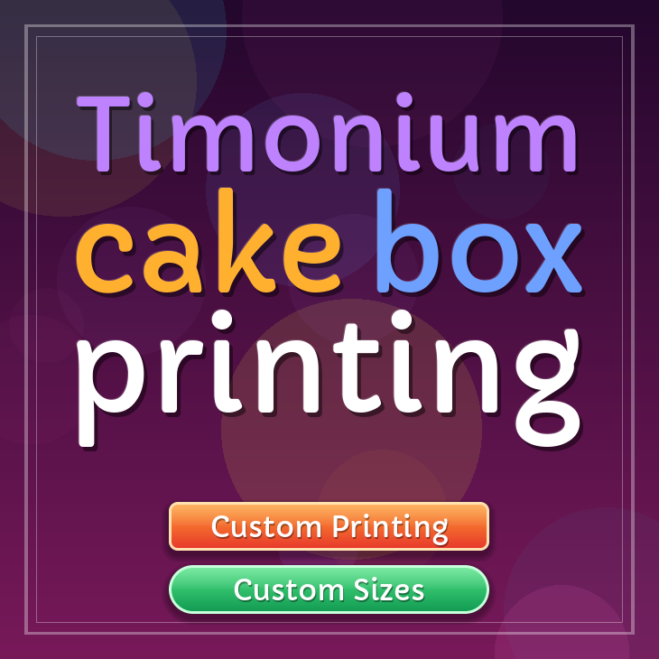 Timonium cake box printing