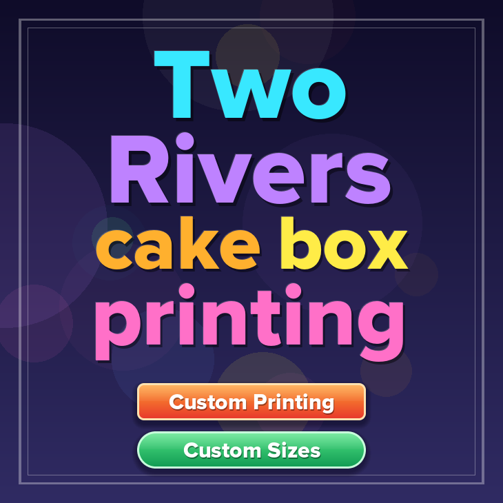 Two Rivers cake box printing