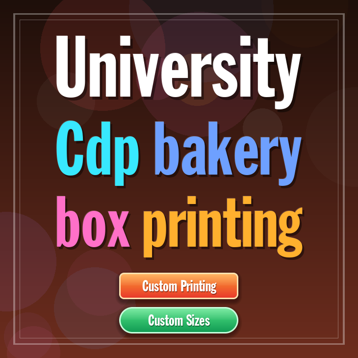 University Cdp bakery box printing