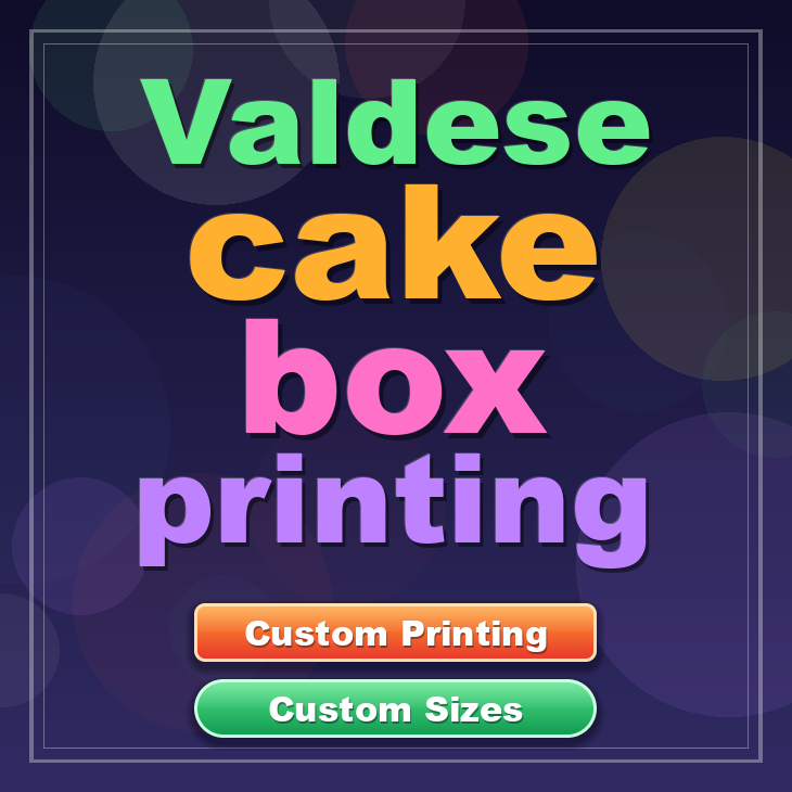 Valdese cake box printing