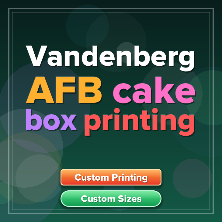 Vandenberg Afb cake box printing