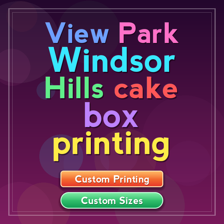 View Park Windsor Hills cake box printing