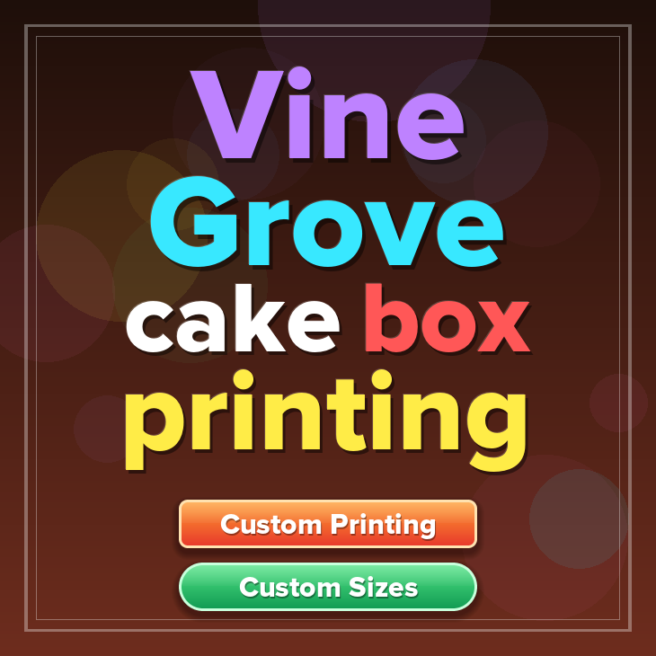 Vine Grove cake box printing
