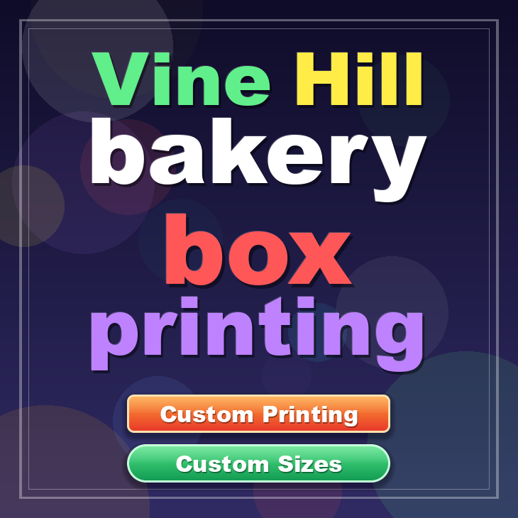 Vine Hill bakery box printing