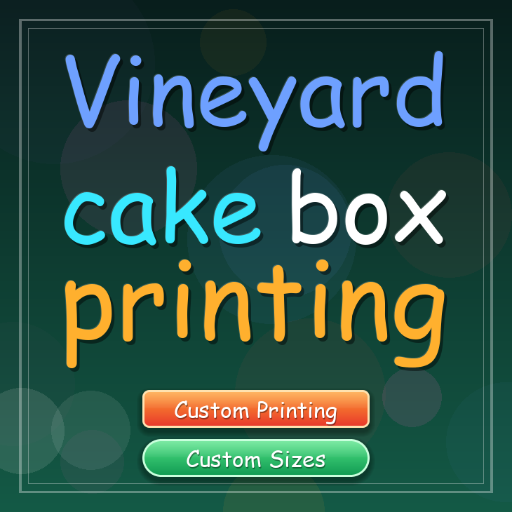 Vineyard cake box printing