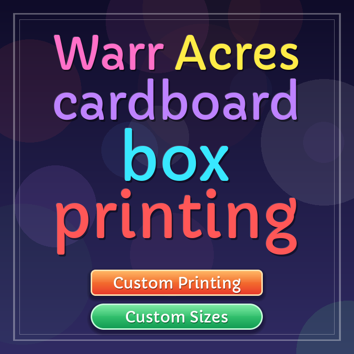 Warr Acres cardboard box printing