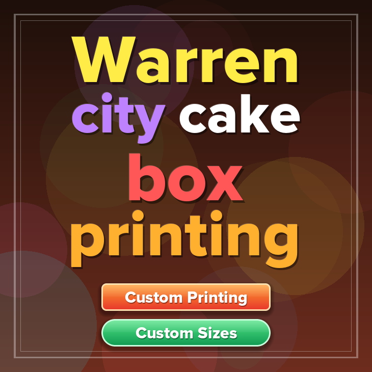 Warren City cake box printing