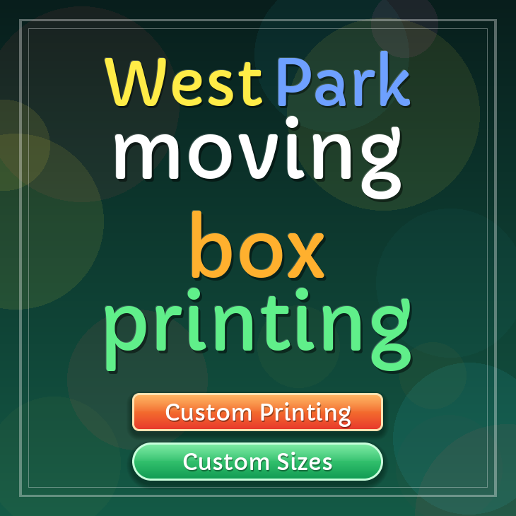 West Park moving box printing