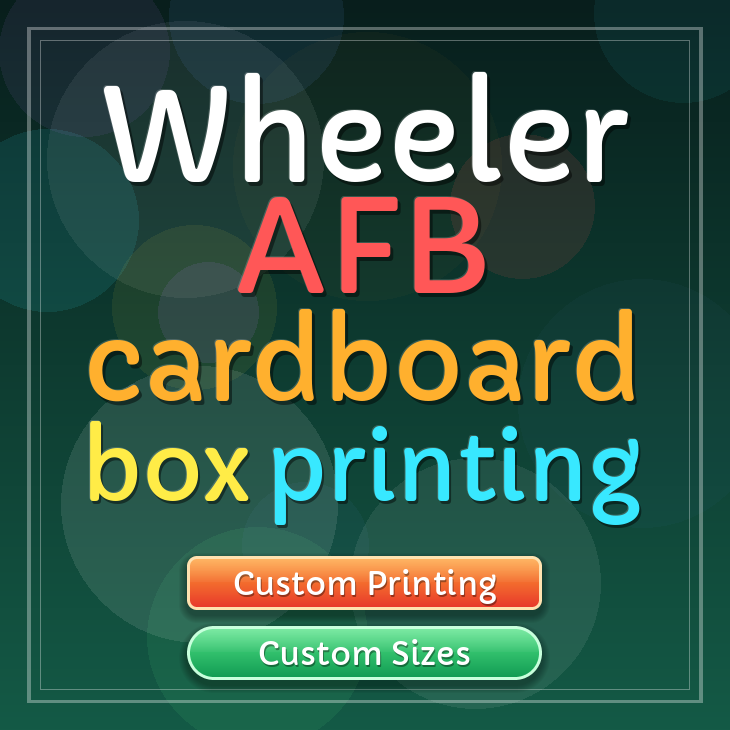 Wheeler AFB cardboard box printing