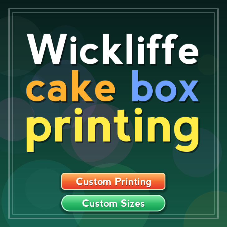Wickliffe cake box printing