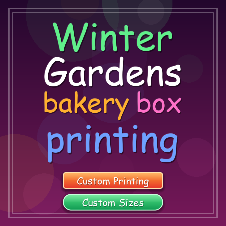 Winter Gardens bakery box printing