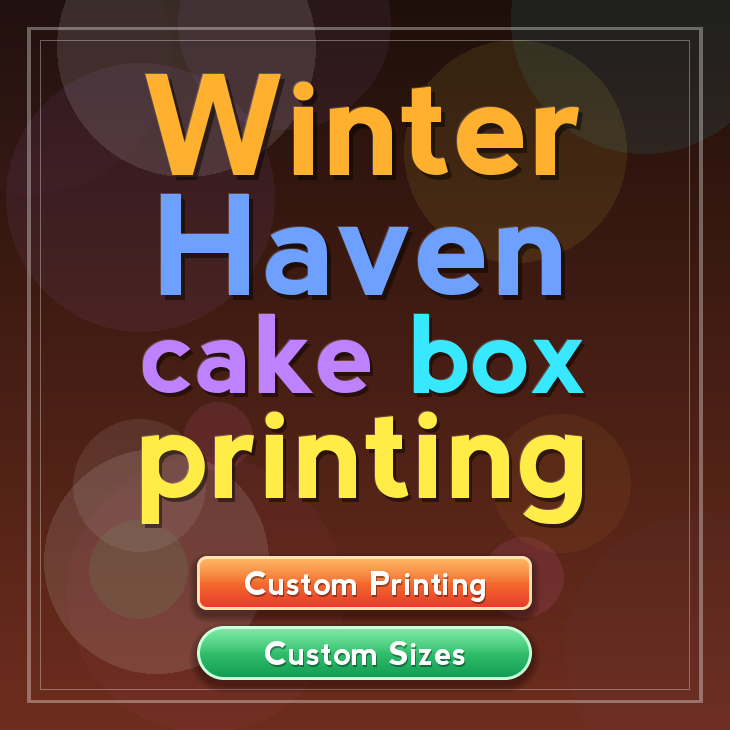 Winter Haven cake box printing