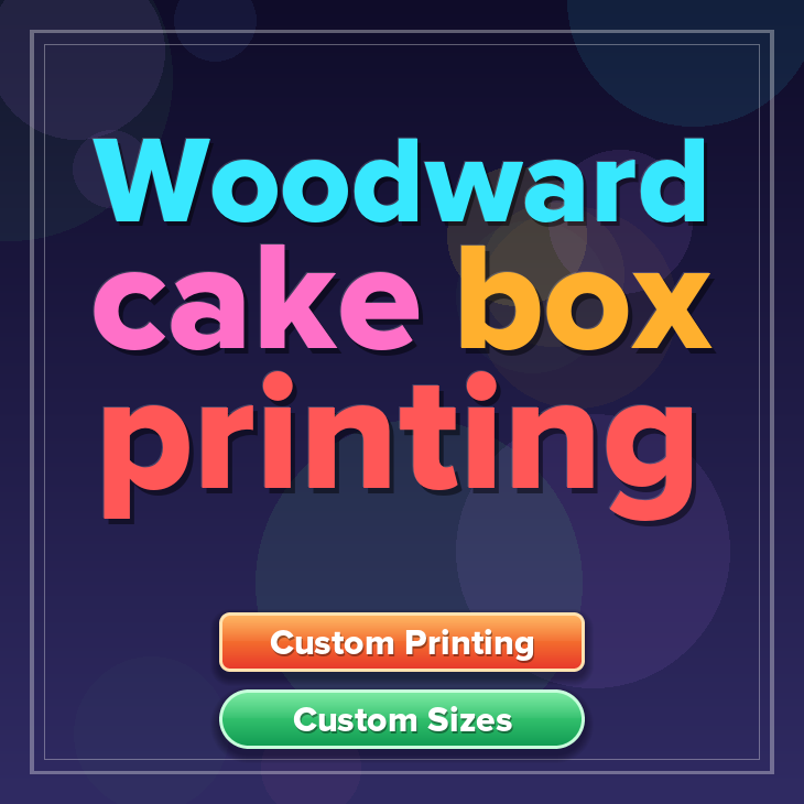 Woodward cake box printing