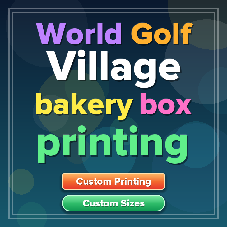 World Golf Village bakery box printing