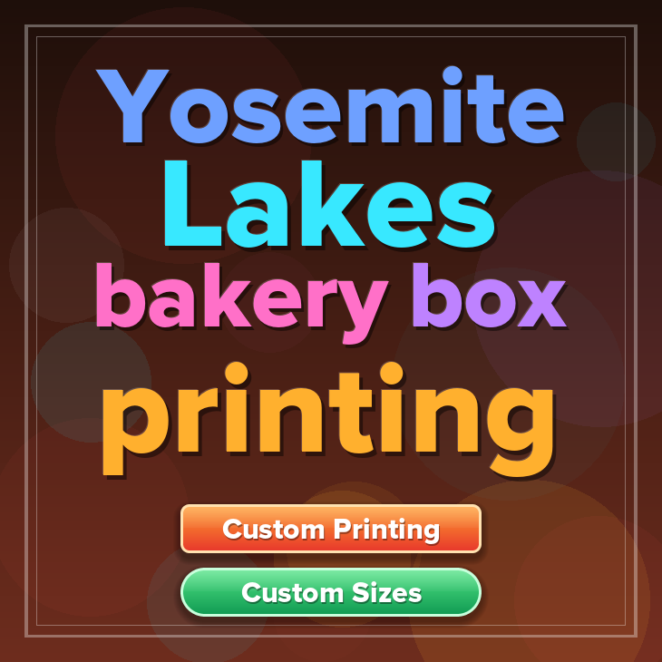 Yosemite Lakes bakery box printing
