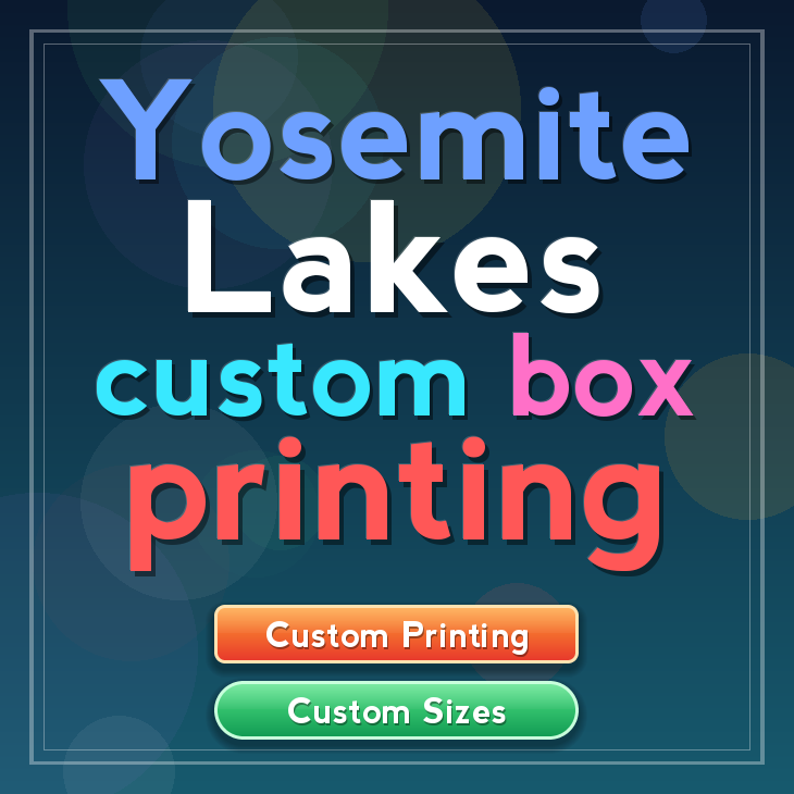 Yosemite Lakes custom box printing