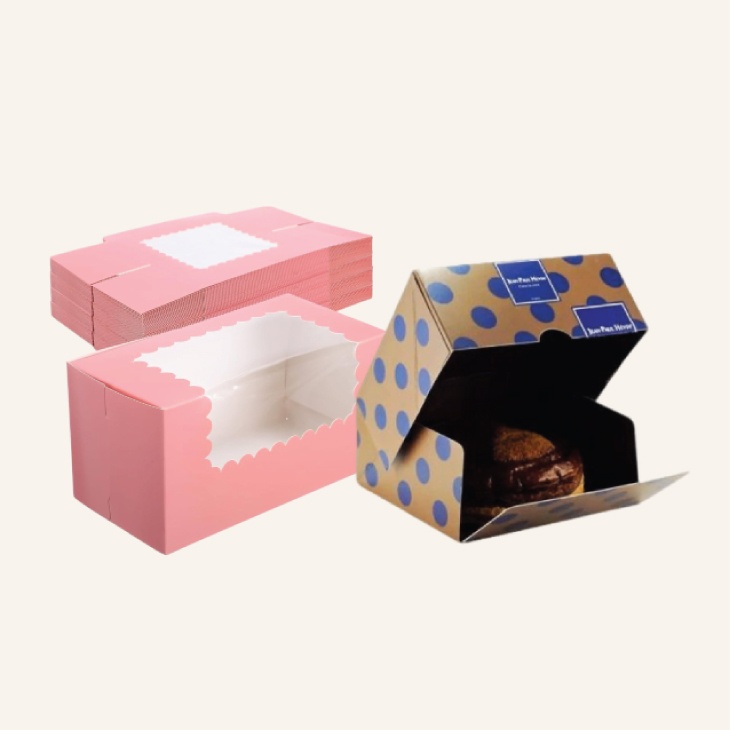 Bakery boxes pink white