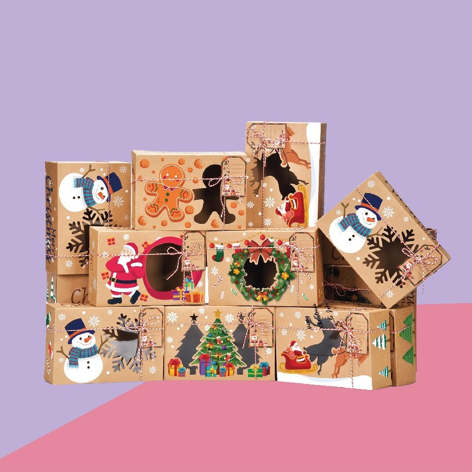 Custom printed xmas cookie boxes