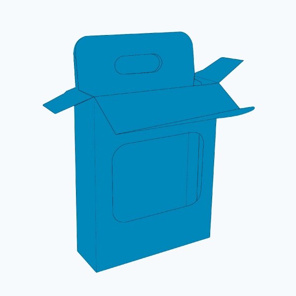 Five panel hanger box packaging
