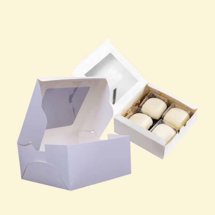 White paper bakery boxes